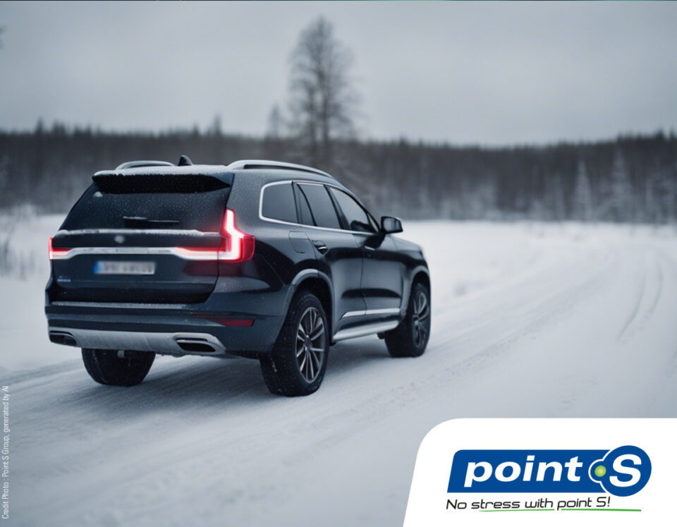 Auto s pneumatikami Point S Winter na zasneženej vozovke